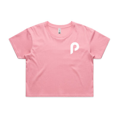 White Icon Crop Tee Thumbnail